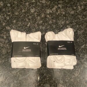 Lot of 2x Nike Everyday Cotton Cushioned Crew Dri-Fit Socks Sz L 12 Pairs NEW
